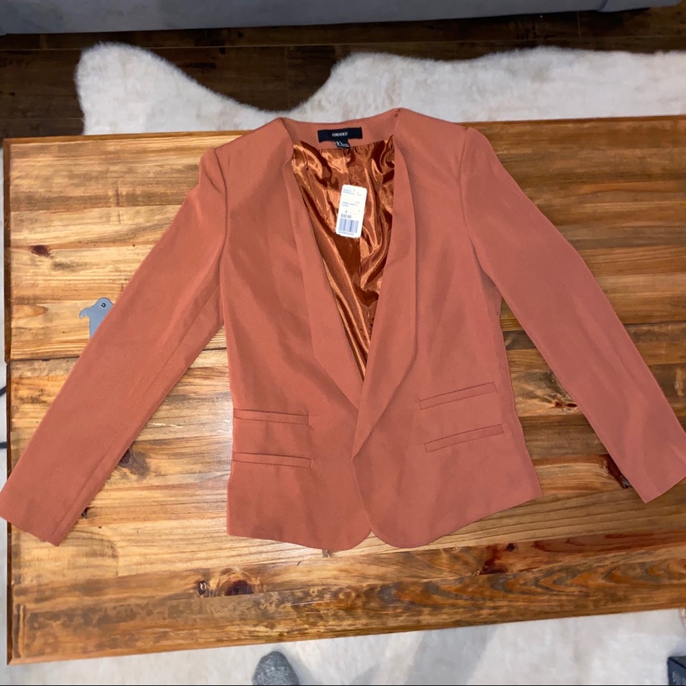 💙Forever Twenty One Orange Fitted Blazer Small